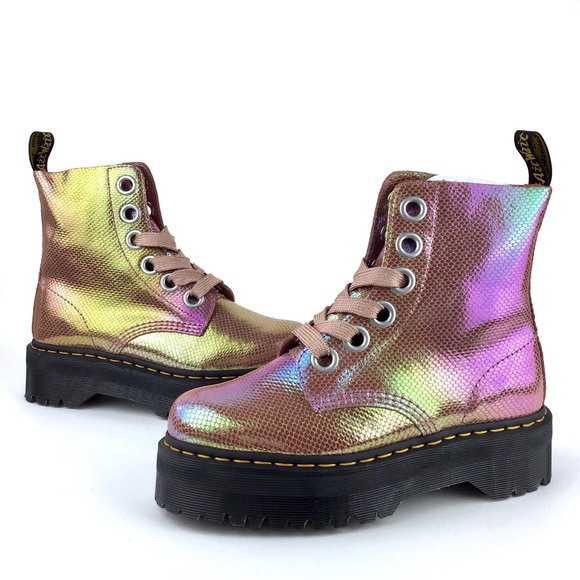 Dr Martens Molly Iridescent Pink Quad 